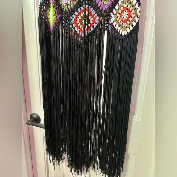 NWT SHEIN Curve Fringe Crochet Festival Skirt - Swimsuit Beach Coverup - Size 2X - Picture 6 of 7